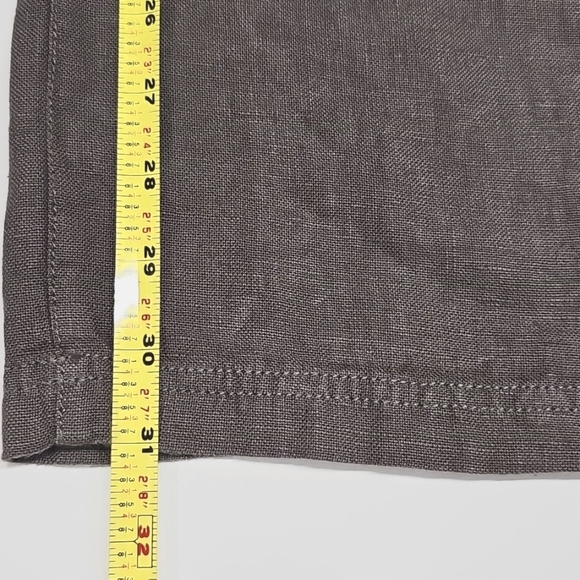 Eileen Fisher Linen Tab Waist Trouser Pant, Color Branch, Size Medium, New - Picture 11 of 12